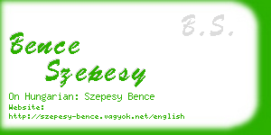 bence szepesy business card